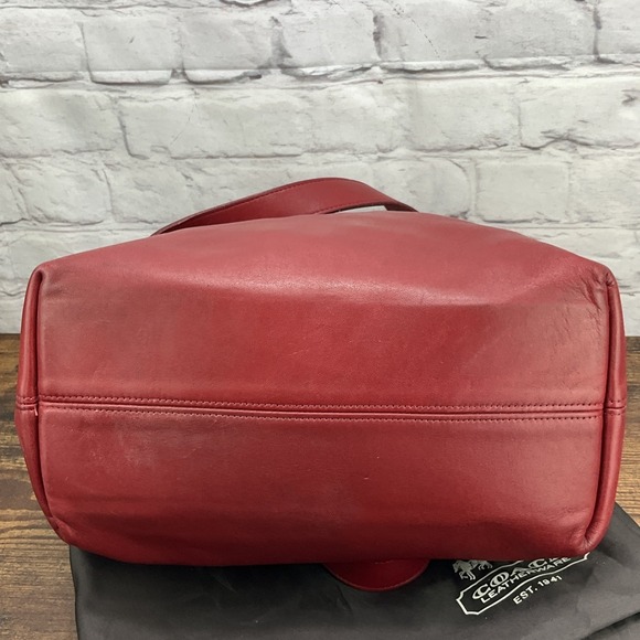 Vintage Coach Red Leather Soho Lafayette Tote Shoulder Bag Made In US W Tag 4140 - Picture 6 of 16